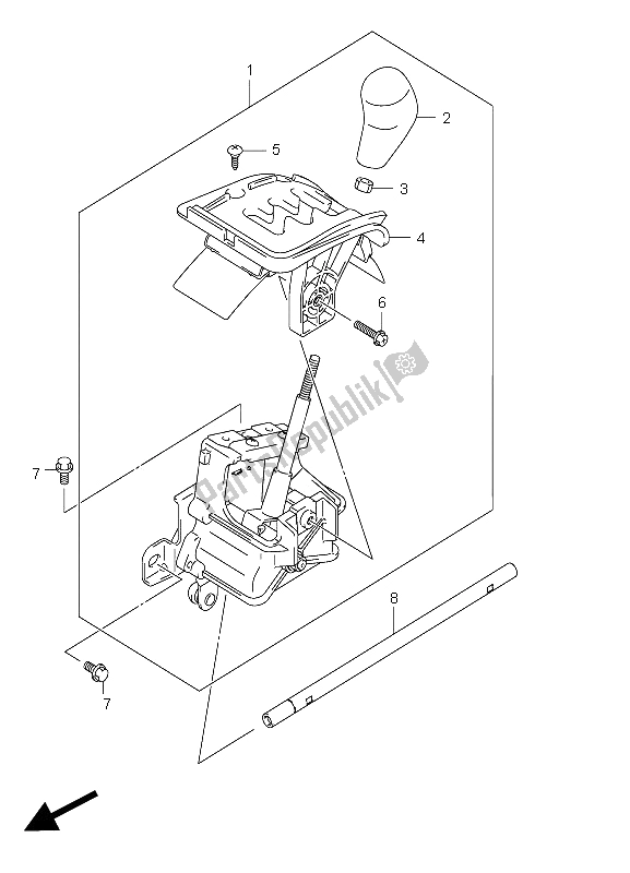 Todas las partes para Palanca De Cambio de Suzuki LT A 750X Kingquad AXI 4X4 Limited 2008