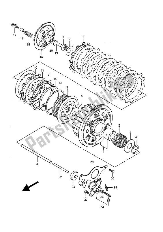 Toutes les pièces pour le Embrayage du Suzuki GSF 400 Bandit 1991