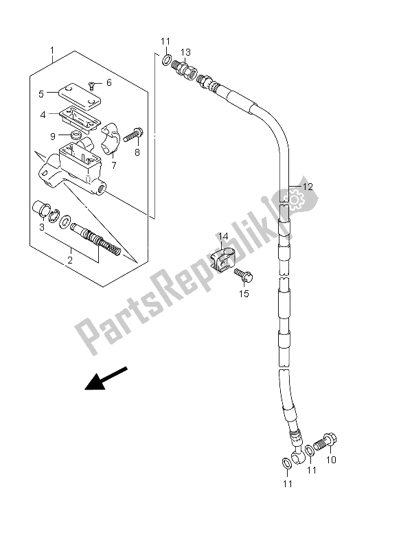 All parts for the Front Master Cylinder (lw-e33) of the Suzuki DR Z 125 SW LW 2012