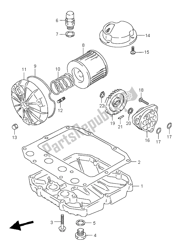 All parts for the Oil Filter & Oil Pump of the Suzuki GS 500E 1996