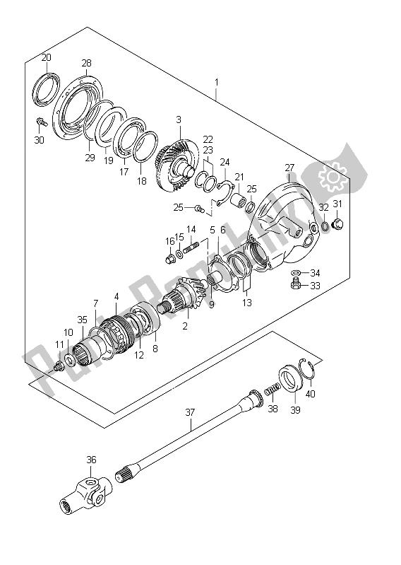 Todas las partes para Eje De La Hélice Y Engranaje De Transmisión Final de Suzuki VZ 800 Intruder 2011