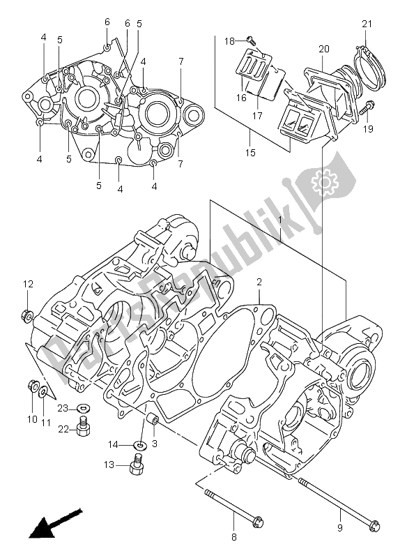 Todas las partes para Caja Del Cigüeñal de Suzuki RM 125 2000