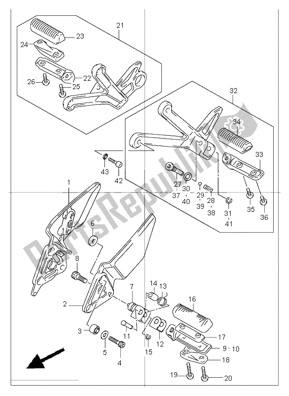 Wszystkie części do Podnó? Ek Suzuki GSF 1200 Nszsz Bandit 2005