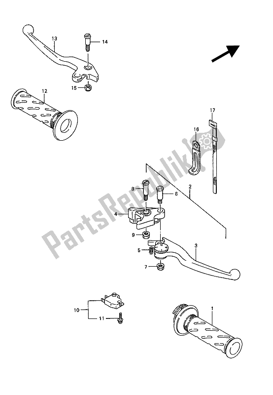 Toutes les pièces pour le Interrupteur De Poignée du Suzuki GSX 1100G 1992