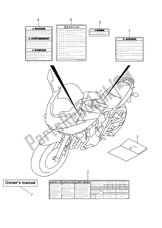 Wszystkie części do Etykieta (gsf650s) Suzuki GSF 650 Sasa Bandit 2012