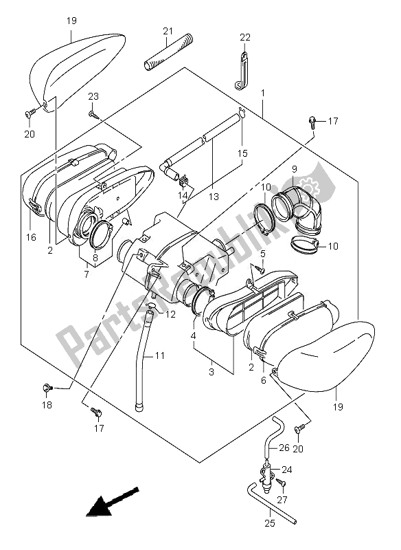 Tutte le parti per il Filtro Dell'aria del Suzuki VL 125 Intruder 2007