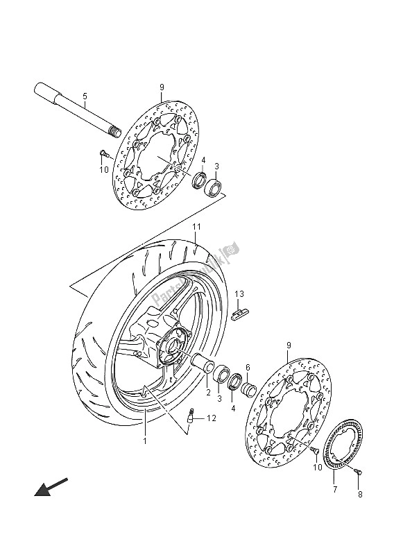 Tutte le parti per il Ruota Anteriore (gsr750a) del Suzuki GSR 750A 2016