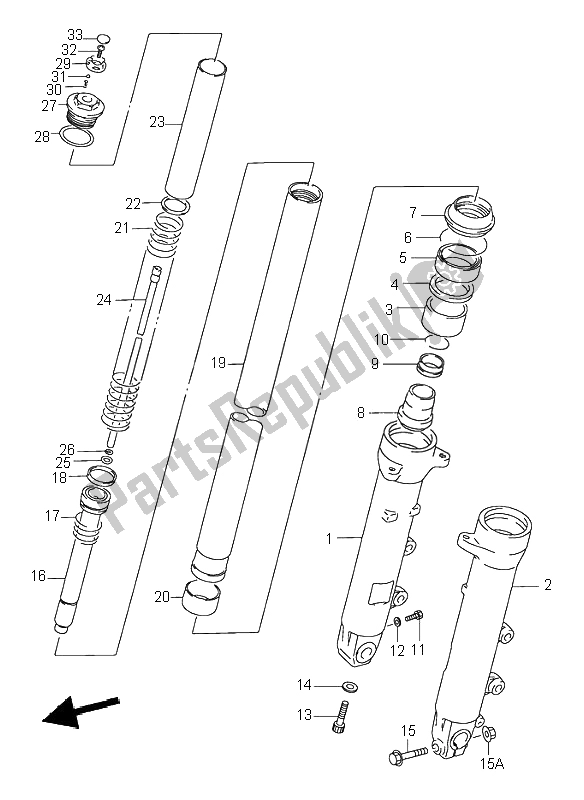 Todas las partes para Amortiguador Delantero de Suzuki GSX 750F 1996