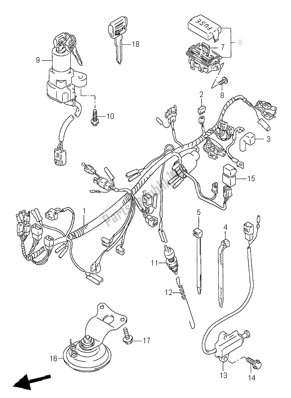 Todas las partes para Arnés De Cableado de Suzuki GSX 750F 1995