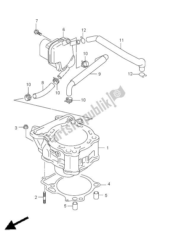 Todas as partes de Cilindro do Suzuki LT Z 400Z Quadsport 2012