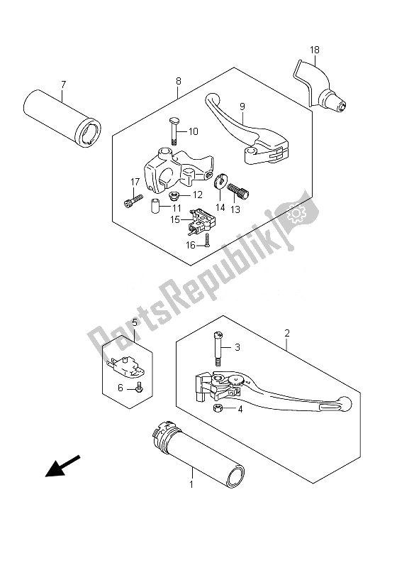 Tutte le parti per il Leva Della Maniglia del Suzuki VZ 800 Intruder 2010