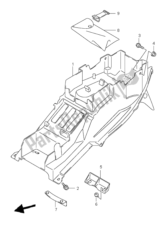 Todas as partes de Pára-choque Traseiro do Suzuki GSX 1300R Hayabusa 2000