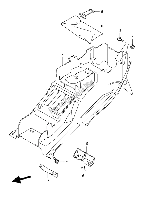 All parts for the Rear Fender of the Suzuki GSX 1300R Hayabusa 2000