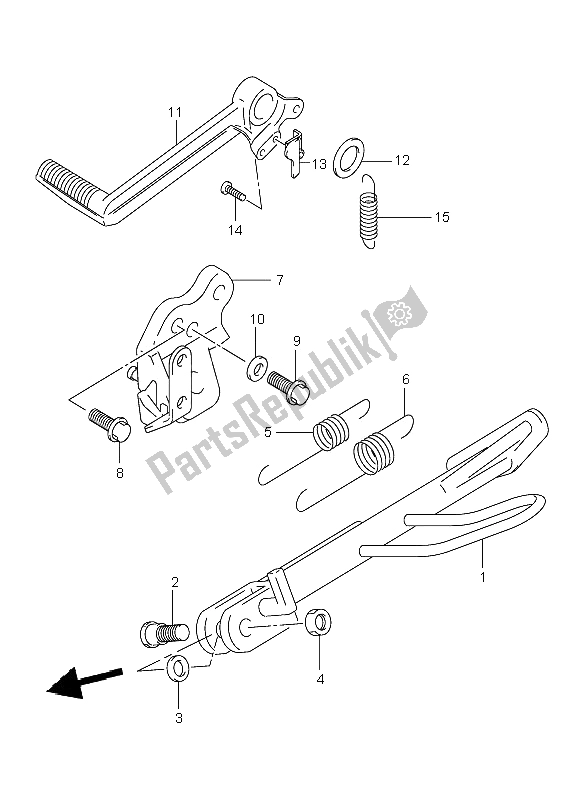 All parts for the Stand of the Suzuki TL 1000R 2001