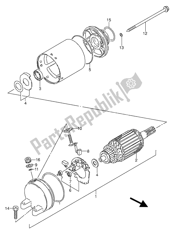 Toutes les pièces pour le Demarreur du Suzuki GS 500 EU 1990