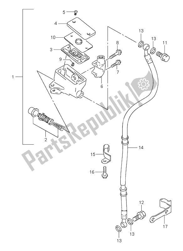 Todas las partes para Cilindro Maestro Delantero de Suzuki VL 125 Intruder 2001