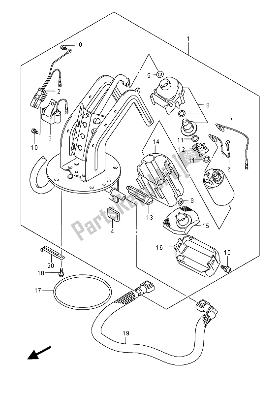 All parts for the Fuel Pump of the Suzuki GSX 1250 FA 2014