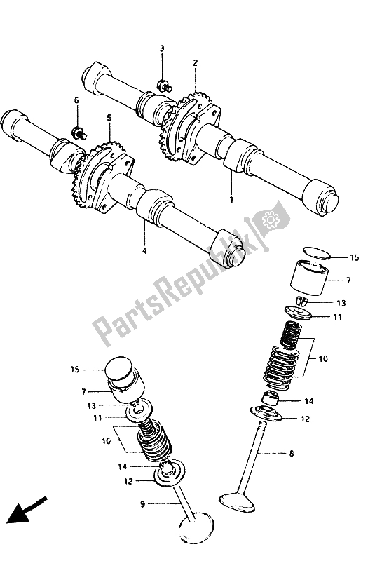 Tutte le parti per il Valvola del Suzuki GS 1100G 1986