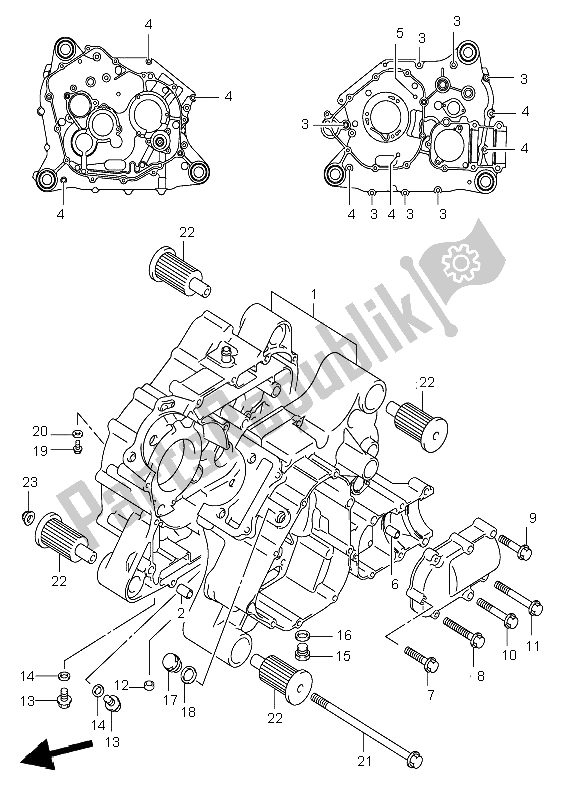 Toutes les pièces pour le Carter du Suzuki LT F 250 Ozark 2003