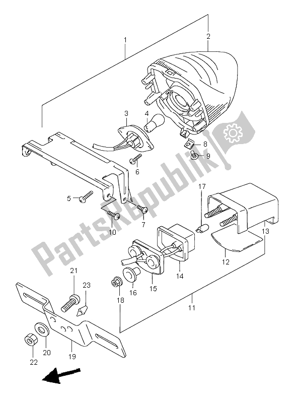 Todas las partes para Lámpara De Cola de Suzuki GSX 600F 1998