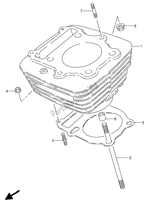 All parts for the Cylinder of the Suzuki GN 250 1990