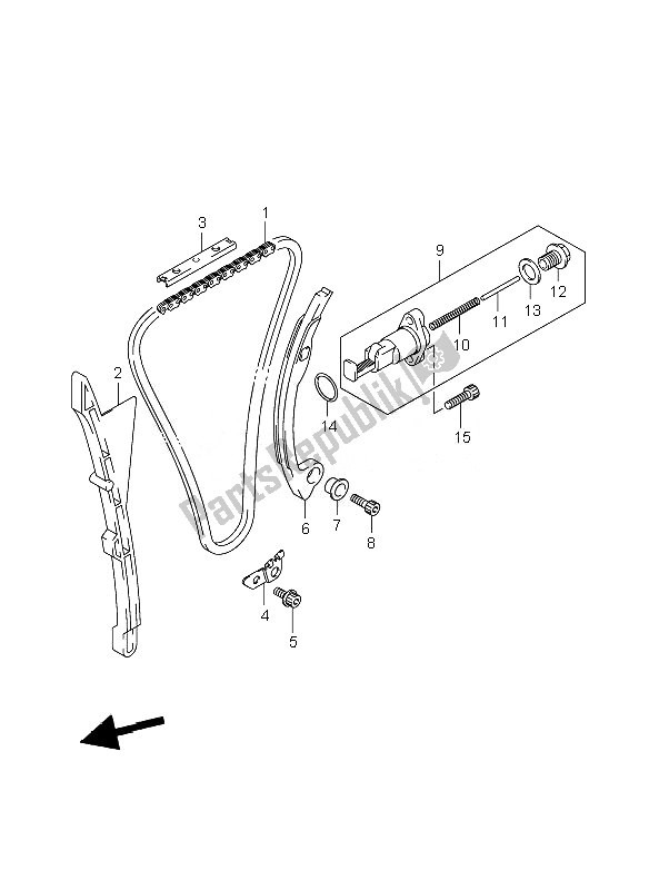 All parts for the Cam Chain of the Suzuki RM Z 250 2007