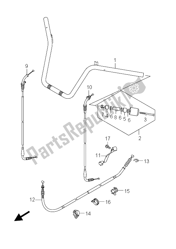 Toutes les pièces pour le Guidon du Suzuki AN 650A Burgman Executive 2012