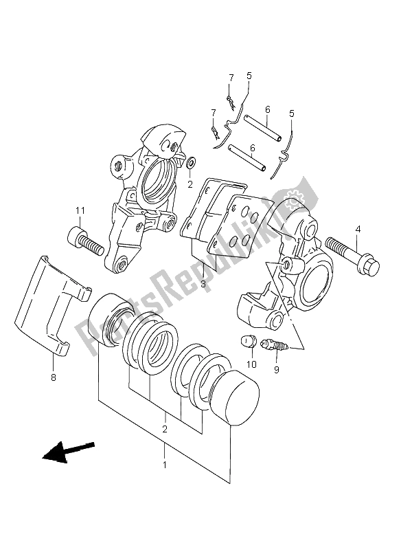 Todas las partes para Pinza Trasera de Suzuki VL 1500 Intruder LC 1998