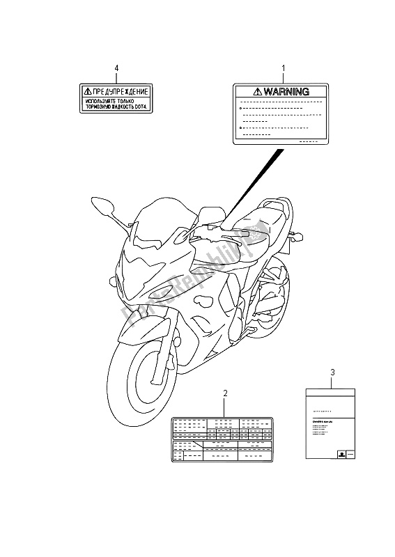 Todas as partes de Rótulo do Suzuki GSX 1250 FA 2015