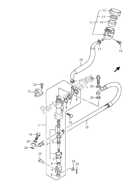 Todas las partes para Cilindro Maestro Trasero (lw) de Suzuki RM 85 SW LW 2014