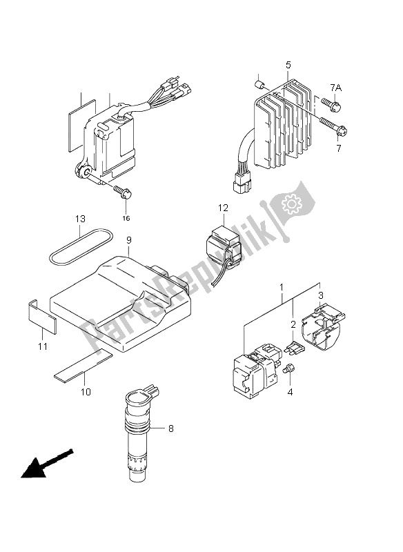 All parts for the Electrical of the Suzuki GSX R 750 2002