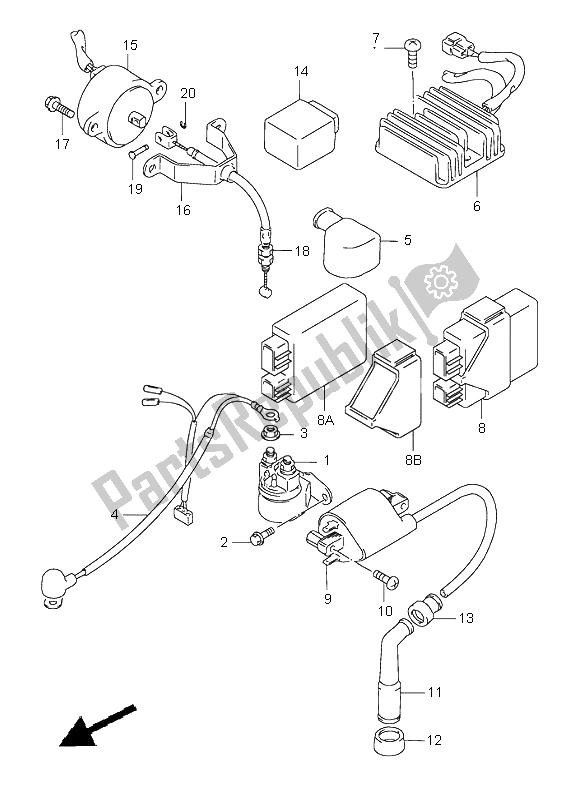 Alle onderdelen voor de Elektrisch van de Suzuki LS 650 Savage 1998