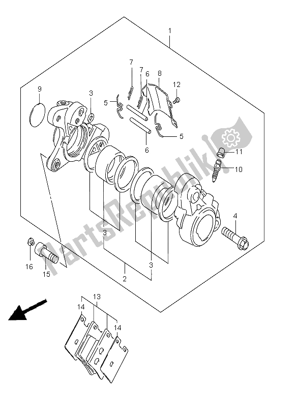 Tutte le parti per il Pinza Anteriore del Suzuki VS 800 Intruder 2005