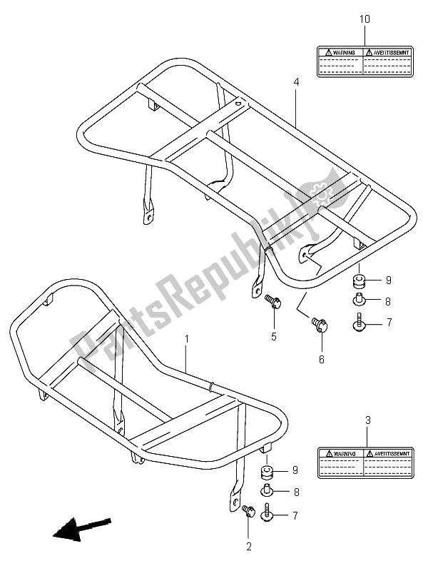 All parts for the Carrier of the Suzuki LT F 250 Ozark 2005