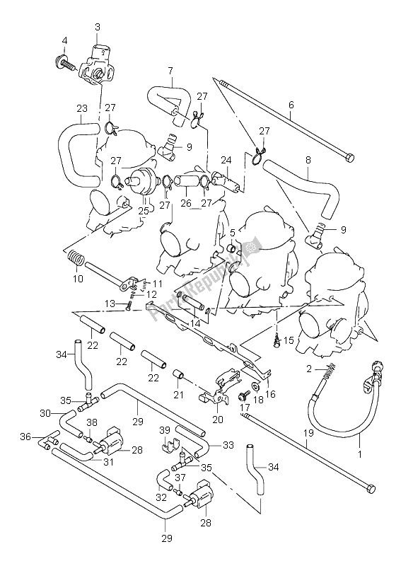 Toutes les pièces pour le Raccords De Carburateur du Suzuki GSX R 600 1998