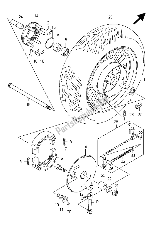 Todas las partes para Rueda Trasera (vl800c E19) de Suzuki C 800 VL Intruder 2012