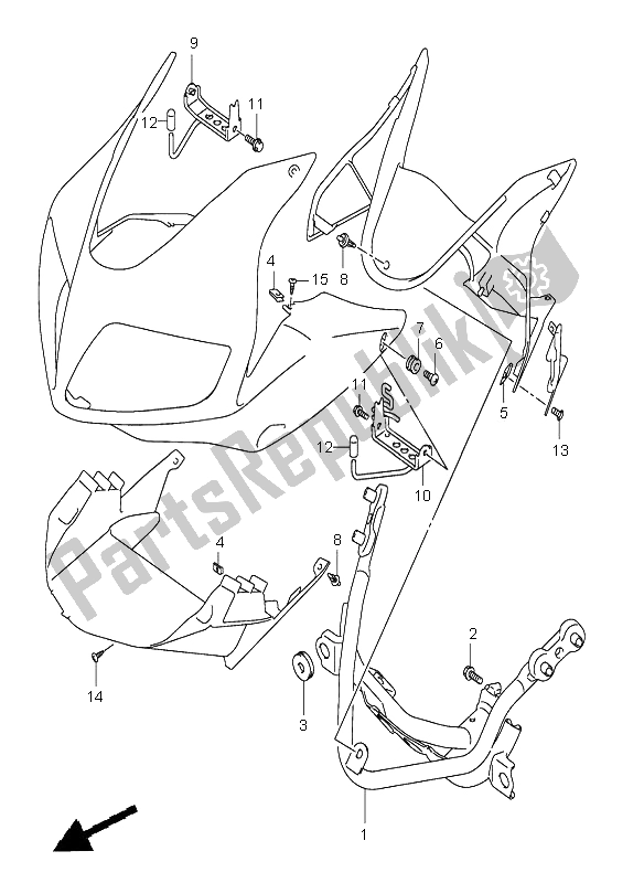 Tutte le parti per il Parti Di Installazione Della Carenatura (con Carenatura) del Suzuki SV 650 NS 2005