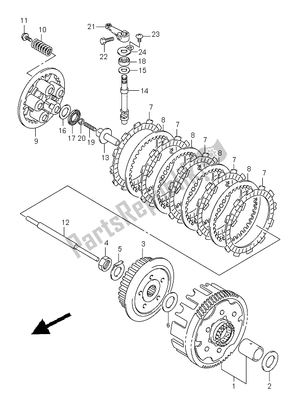 All parts for the Clutch of the Suzuki DR Z 125 SW LW 2007