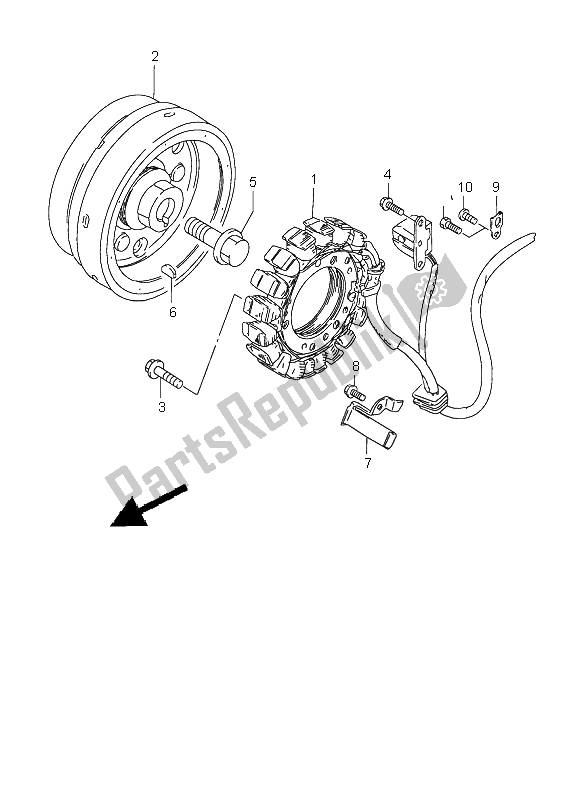 All parts for the Magneto of the Suzuki LS 650 Savage 1997