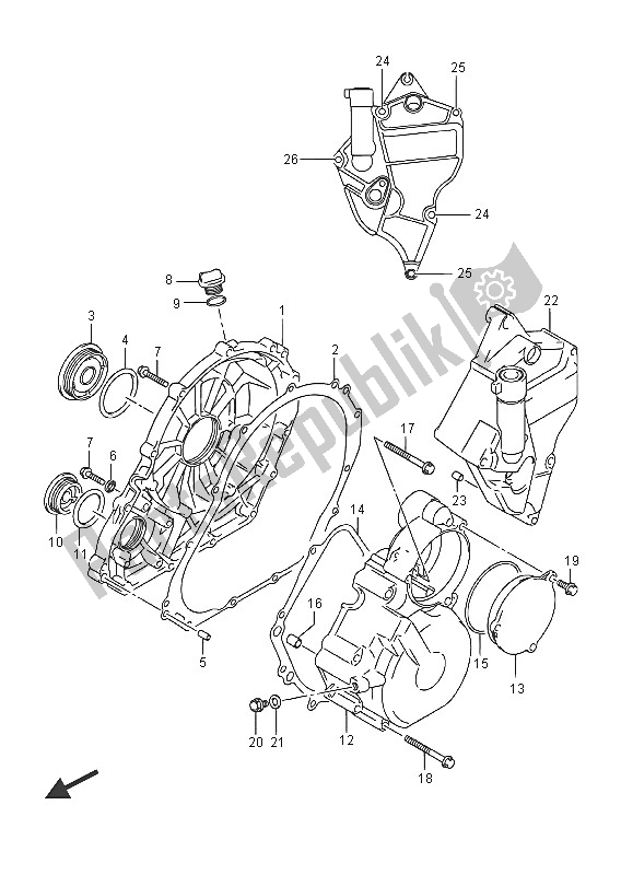 Tutte le parti per il Coperchio Del Carter del Suzuki GSX R 750 2016