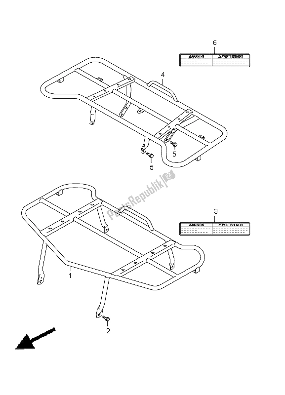 Tutte le parti per il Vettore (lt-a500xz P17) del Suzuki LT A 500 XZ Kingquad AXI 4X4 2012