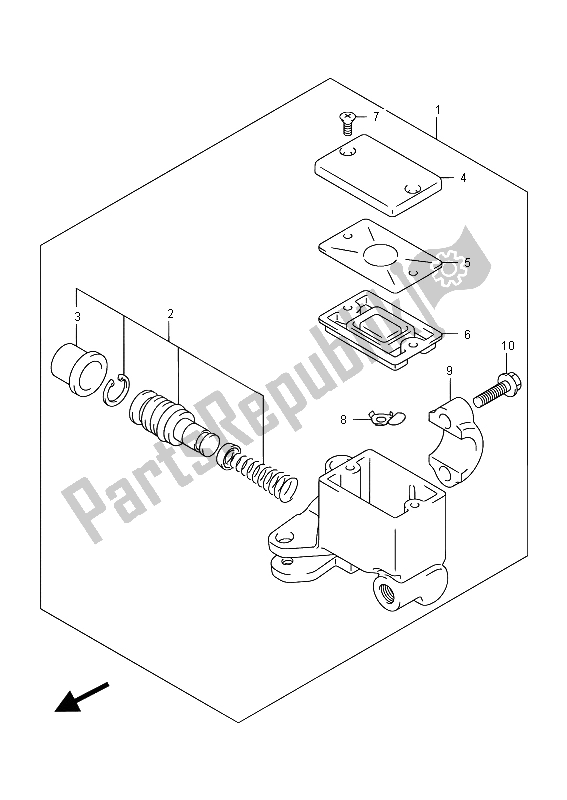 All parts for the Front Master Cylinder (an400a E02) of the Suzuki Burgman AN 400 AZA 2015