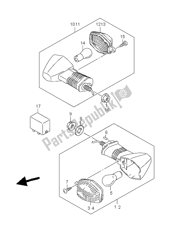 Tutte le parti per il Indicatore Di Direzione del Suzuki DL 650A V Strom 2010