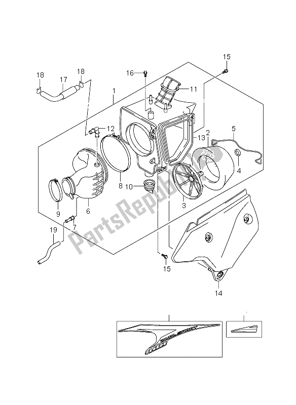 Tutte le parti per il Filtro Dell'aria del Suzuki DR Z 400S 2005