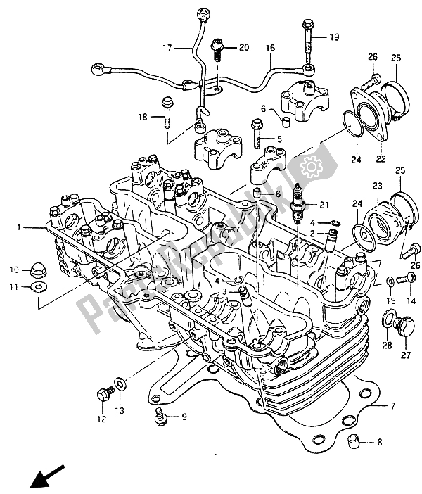 Tutte le parti per il Testata del Suzuki GSX 750 ES 1986