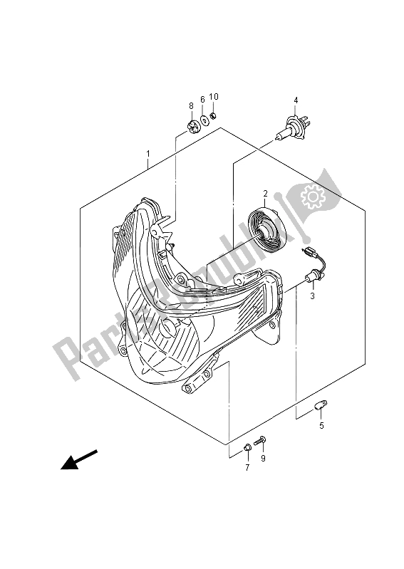 Toutes les pièces pour le Lampe Frontale (gsf650s) du Suzuki GSF 650 Sasa Bandit 2012