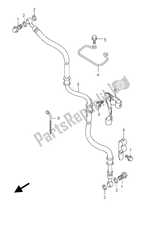 All parts for the Front Brake Hose (a400) of the Suzuki Burgman AN 400S 2006