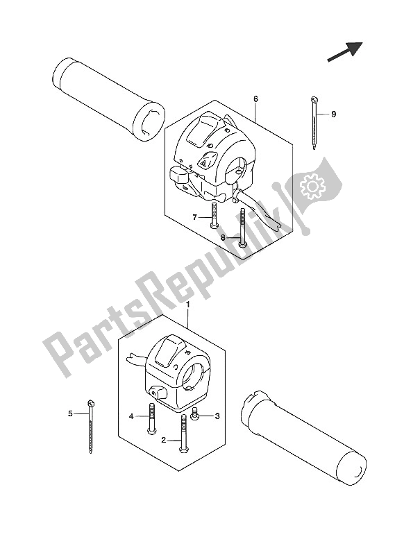 All parts for the Handle Switch of the Suzuki VL 800 Intruder 2016