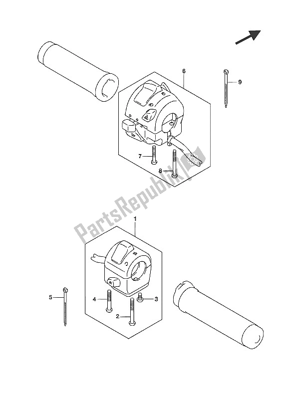 All parts for the Handle Switch of the Suzuki VL 800 Intruder 2016