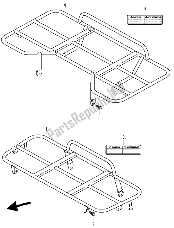 All parts for the Carrier of the Suzuki LT A 400 Eiger 4X2 2004